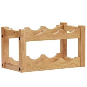 vidaXL Wine Rack for 6 Bottles 14.6"x8.3"x8.3" Solid Oak Wood