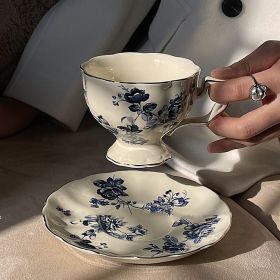 Vintage Blue And White Porcelain Ceramic Cup