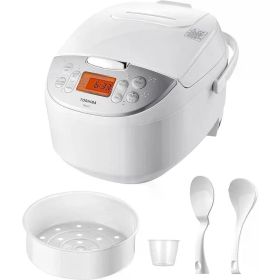 Toshiba Rice Cooker 6 Cup Uncooked - Japanese Rice Cooker with Fuzzy Logic Technology, 7 Cooking Functions