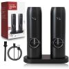 2pcs Electric Salt And Pepper Grinder Set; Pepper Mill; Adjustable Coarseness Rechargeable Pepper Grinder; Pepper Mill With Type C Cable