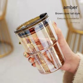 Good-looking Straw Glass Cup With Lid (Option: Style1-301 To 400ml)