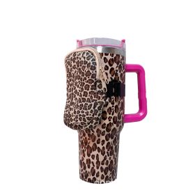 New Neoprene Cup Body Bag 40oz Water Cup Out Portable Small Bag Cow Multi-functional Key And COIN Case (Option: Leopard)