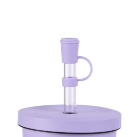 Cover Decorative Drink Seal Straw Mouthpiece (Color: Purple)