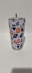 Digital Printing Halloween Cup With Straw (Option: 13 Style-600ml)