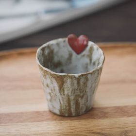 Japanese Retro Love Ceramic Water Cup (Option: Single CupWithout Handle-201to300ml)