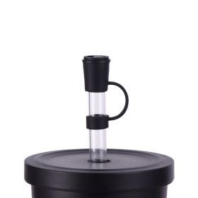 Cover Decorative Drink Seal Straw Mouthpiece (Color: Black)