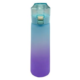 Flavor Green Fragrance Ring Aromatic Straw Water Bottle (Option: Gradient Blue Purple-650mlTritan Material)