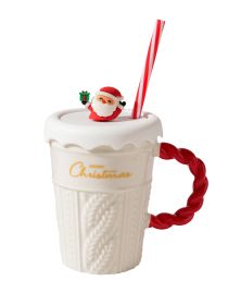 Creative Christmas Tree Ceramic Water Cup (Option: Sweater Christmas Cup White-400ML)