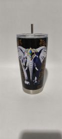 Digital Printing Halloween Cup With Straw (Option: 10 Style-600ml)