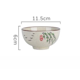 Household Underglaze Hand Painted Ceramic Rice Bowl (Option: Willow-4.5inches)