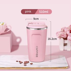 Stainless Steel Portable Convenient Cup (Option: Pink 510ML-380mlto510ml)