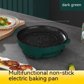 Takeaway Electric Baking Pan Mini Electric Griddle Household Non-stick Barbecue Oven Ingredients Supermarket Plate (Option: Dark Green-30cm-US)