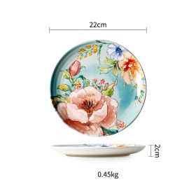 French Underglaze Ceramic Dinner Plate Dim Sum Tray (Option: 8.6inch small plate)