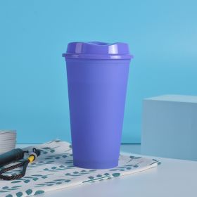 Creative Heat Change Plastic Cup (Option: Purple-401to500ml)