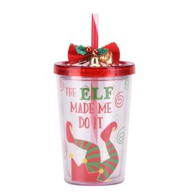 Christmas Double Layer Plastic Drinking Straw (Option: HLT 2010 1-201to300ml)