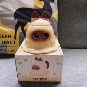 Cute Cat Cup Siamese Cat With Lid (Option: Meow Cup Small Dull-Single Cup)