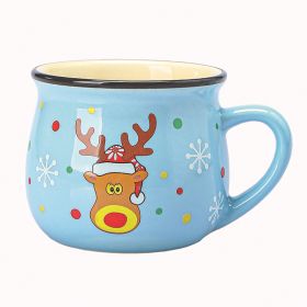 Cartoon Saint Children's Water Cups (Option: Sky Blue Christmas Deer-150ml)