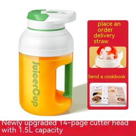 Portable Juicer Small Household Multi-function Juice Extractor Electric Fruit Juicing Cup T Barrels (Option: Trendy Green-Model See Description)