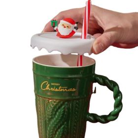 Creative Christmas Tree Ceramic Water Cup (Option: Sweater Christmas Cup Green-400ML)