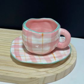 Hand-painted White Clouds Coffee Set Hand-pinching Irregular (Option: Pink Boug-250ml)