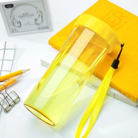 Portable And Leak Proof Plastic Cup Creativity (Option: Lemon Yellow 430ML)