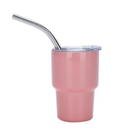 Metal Cup Car Large Ice Cup With Straw (Option: Pink-2oz)