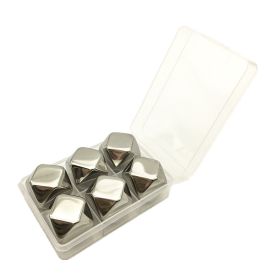 Stainless Steel Ice Cube Rhombus Quick-frozen Cold Wine (Option: Silver 6 Tablets)