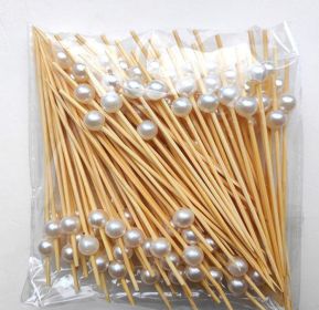 Disposable Fruit Fork Household Plastic Fruit Prod (Option: White Pearl 100 Bags)